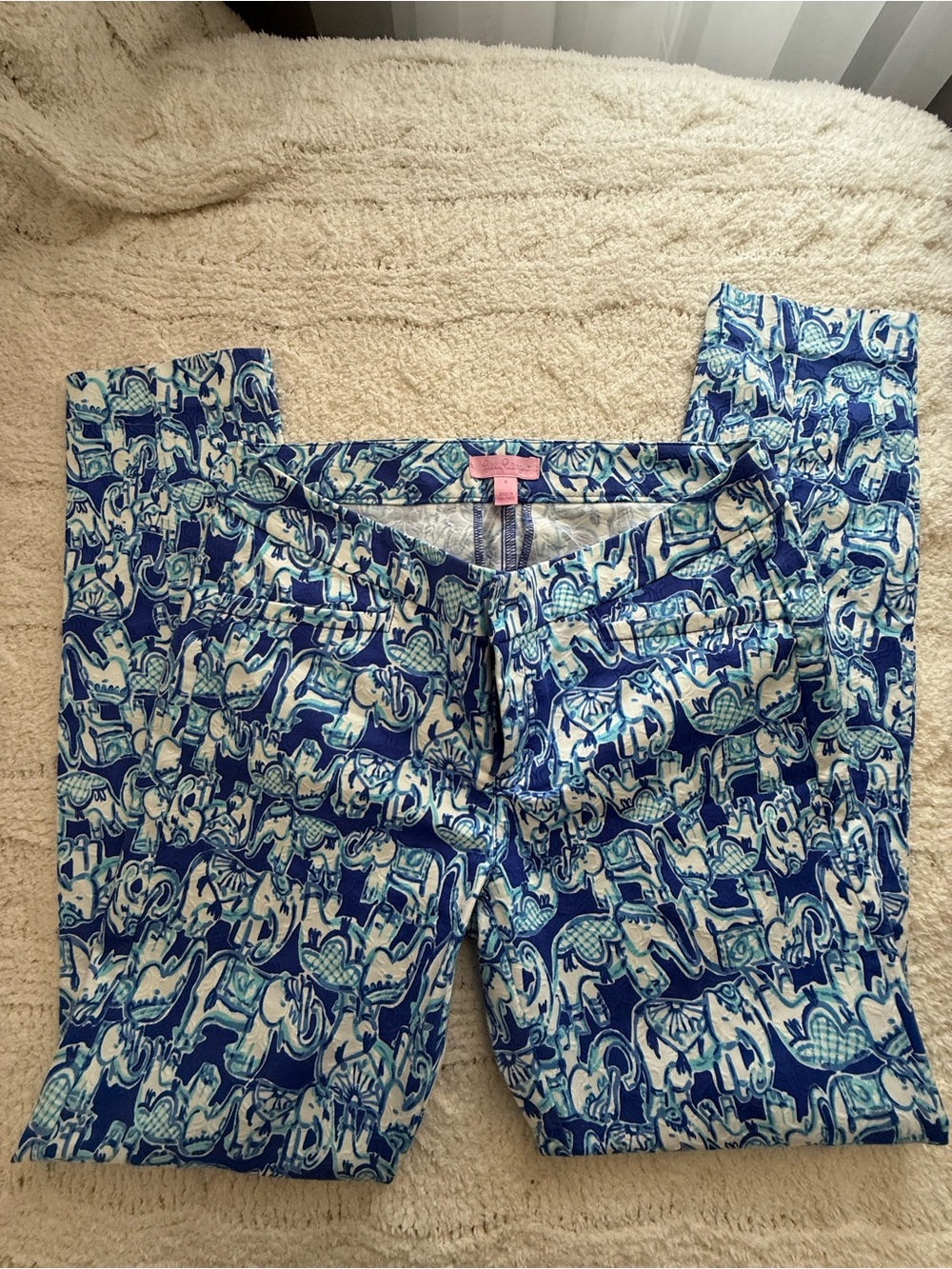 Lilly Pulitzer Blue & Aqua Patterned Skinny Pants